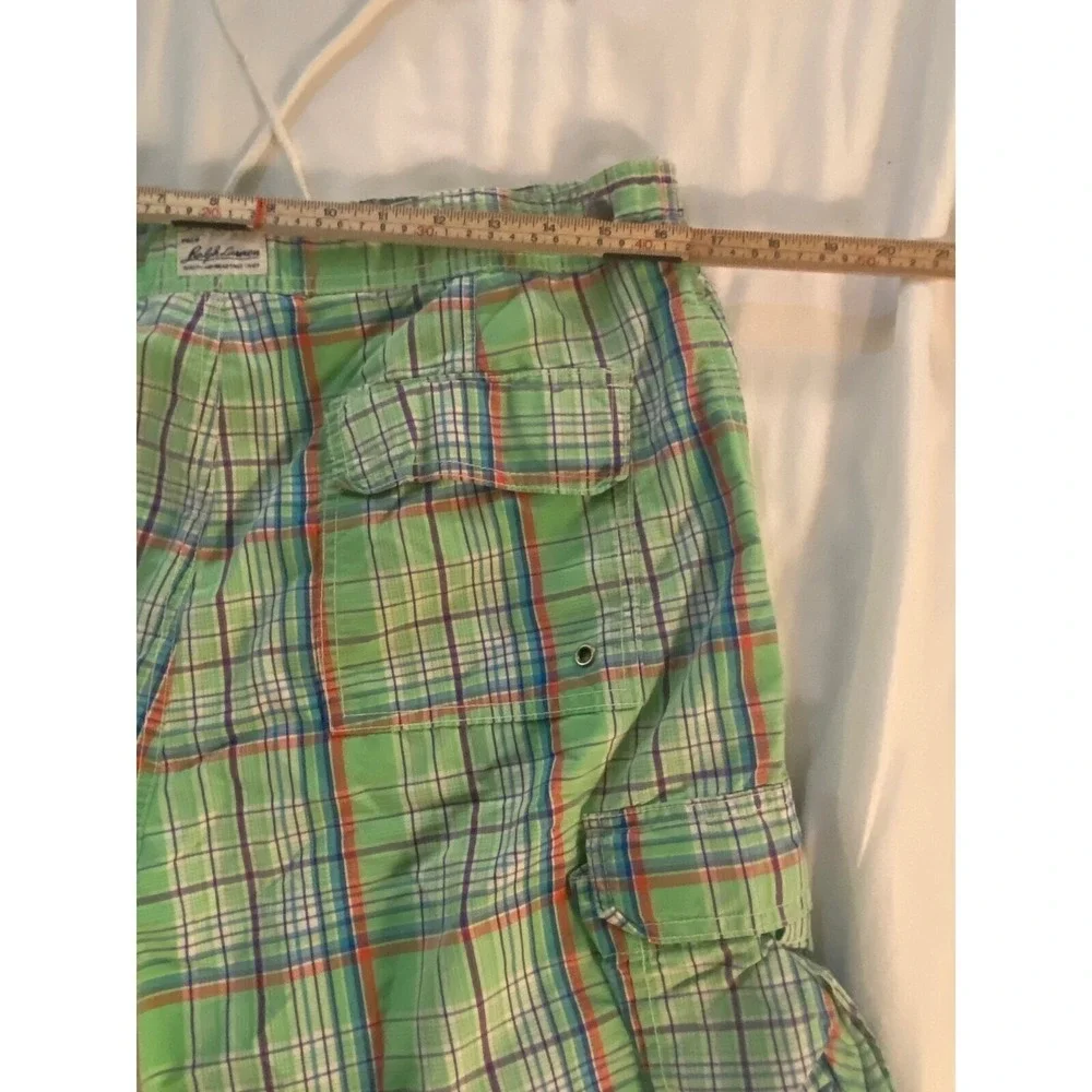Polo Ralph Lauren‎ Plaid Swim Trunks Cargo Pockets Drawstring Beachy Waist 36